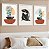 Kit 3 Quadros Decorativos Com Moldura Boho Texturas e Formas - Imagem 1