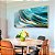 Quadro Decorativo Com Moldura Mármore Azul Com Detalhes Dourados - Imagem 1