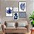Kit 5 Quadros Decorativos Com Moldura Home Flores Azul - Imagem 1