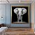 Quadro Decorativo Com Moldura Elefante Preto & Branco Moderno - Imagem 1