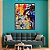 Quadro Decorativo Com Moldura Pintura Moderna Rosto Grafitado Colorido - Imagem 2