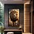 Quadro Decorativo Leão Caminhando Pintura Realista - Imagem 2