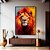 Quadro Decorativo Leão Colorido Arte Pintura - Imagem 2