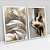 Kit Quadros Decorativos Bailarina Com Penas Brancas e Douradas - Imagem 4