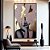 Quadro Decorativo Composição Artistica com Pinceladas Douradas - Imagem 1