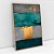 Quadro Decorativo Abstrato Tons Azuis Elementos Dourado - Imagem 5