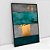 Quadro Decorativo Abstrato Tons Azuis Elementos Dourado - Imagem 3