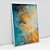 Quadro Decorativo Abstrato Cintilação Azul Dourada - Imagem 2