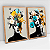 Kit 2 Quadros Decorativos Com Moldura Colagem Mulheres florais amarelo e azul - Imagem 4