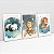 Kit 3 Quadros Infantil Galaxia Dos Bichos Urso Panda Macaco Leão - Imagem 2