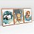 Kit 3 Quadros Infantil Galaxia Dos Bichos Urso Panda Macaco Leão - Imagem 4