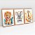 Kit 3 Quadros Quarto Infantil Leão Girafa Elefante Aquarela Colorida - Imagem 4