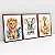 Kit 3 Quadros Quarto Infantil Leão Girafa Elefante Aquarela Colorida - Imagem 5