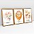 Kit 3 Quadros Quarto Infantil Animais Floridos Delicadeza dos Bichos - Imagem 3