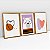 Kit 3 Quadros Quarto Infantil Urso Polar de Óculos Corações Abstratos - Imagem 3