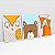 Kit 3 Quadros Quarto Infantil Coruja Raposa Urso O Espaço Dos Animais - Imagem 2