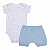 Conjunto Bebê Body Bolinhas e Shorts Saruel azul - Imagem 1