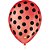 Balão Decorado N°09 Bolinha Vermelho com Preto Pacote com 25 Unidades - Imagem 1