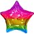 Balão Metalizado Decorado Estrela ARCO IRIS HOLOG50CM - Imagem 1