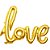 Balão Metalizado Decorado Love Dourado 108X65CM - Imagem 1