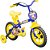 Bicicleta Infantil ARO 12 ARCO IRIS AZUL/AMARELO - Imagem 1