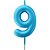 Vela para Aniversário N09 Azul Metalizada 6CM CX com 12 - Imagem 2