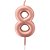 Vela para Aniversário N08 Rose GOLD Metalizada 6CM Caixa com 12 - Imagem 1