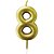 Vela para Aniversário N08 Metalizada Ouro 6CM CX com 12 - Imagem 2
