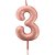 Vela para Aniversário Nº03 Rose GOLD Metalizada 6CM - Caixa com 12 Unidades - Imagem 1