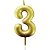 Vela para Aniversário N° 3 Metalizada Ouro 6CM - Caixa com 12 Unidades - Imagem 2