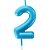 Vela para Aniversário N02 Azul Metalizada 6CM CX com 12 - Imagem 2