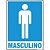 Placa de Sinalização Masculino 15X20CM em PVC - Pacote com 5 Unidades - Imagem 2