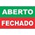 Placa de Sinalização ABERTO/FECHADO 16X25CM - Pacote com 5 Unidades - Imagem 1