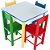 Conjunto Mesa e 4 Cadeiras de Madeira Coloridas - 60X60CM - Imagem 2