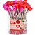Lápis Preto Sextavado Decorado Love Flowers TOP Rosa com Borracha - Pote com 36 Unidades - Imagem 1