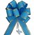 Laço Pronto Decorado FLOR Grande 30MM X 13CM Azul com Dourado - Pacote com 10 - Imagem 2