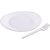 Kit Festa Descartável Prato + Garfo Branco PCT com 10 - Imagem 1