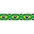 Fita de Cetim Decorada 22MM 10M Bandeiras Brasil Verde - Imagem 1