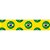 Fita de Cetim Decorada 22MM X 10M Bandeiras Brasil Fundo Amarelo - Imagem 1