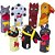 Fantoche Animais Domésticos 7 PCS 26CM - Imagem 1