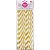 Canudo Biodegradável Papel Listrado Dourado 6X200MM com 12 Unidades Pacote com 10 - Imagem 1