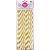 Canudo Biodegradável Papel Listrado Dourado 6X200MM com 12 Unidades Pacote com 10 - Imagem 1
