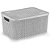 Caixa Plástica Multiuso Rattan com Tampa Cinza GD 16L - Imagem 1