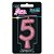Vela para Aniversário Nº 05 Glitter Rosa Caixa com 10 - Imagem 2