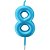 Vela para Aniversário N.08 Azul Metalizada 6CM CX C/ 12 - Imagem 1