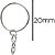 Artesanato Argola Chaveiro Niquelada 20MM - Pacote com 250 - Imagem 2