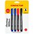 Pincel Marcador Permanente C/ 2 Azuis, 1 Vermelho, 1 Preto - Blister com 4 - Imagem 2