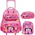 Mochila Infantil C/ Rodinha SHOW da Luna Aventura Rosa 3PC - Imagem 1