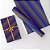 Papel de Presente Bobina Couchê 60CM Listrado AZUL/OURO 100M - Imagem 2