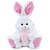 Coelhos de Páscoa Pelúcia C/ LAÇO/OVO Rosa 20CM - Imagem 1